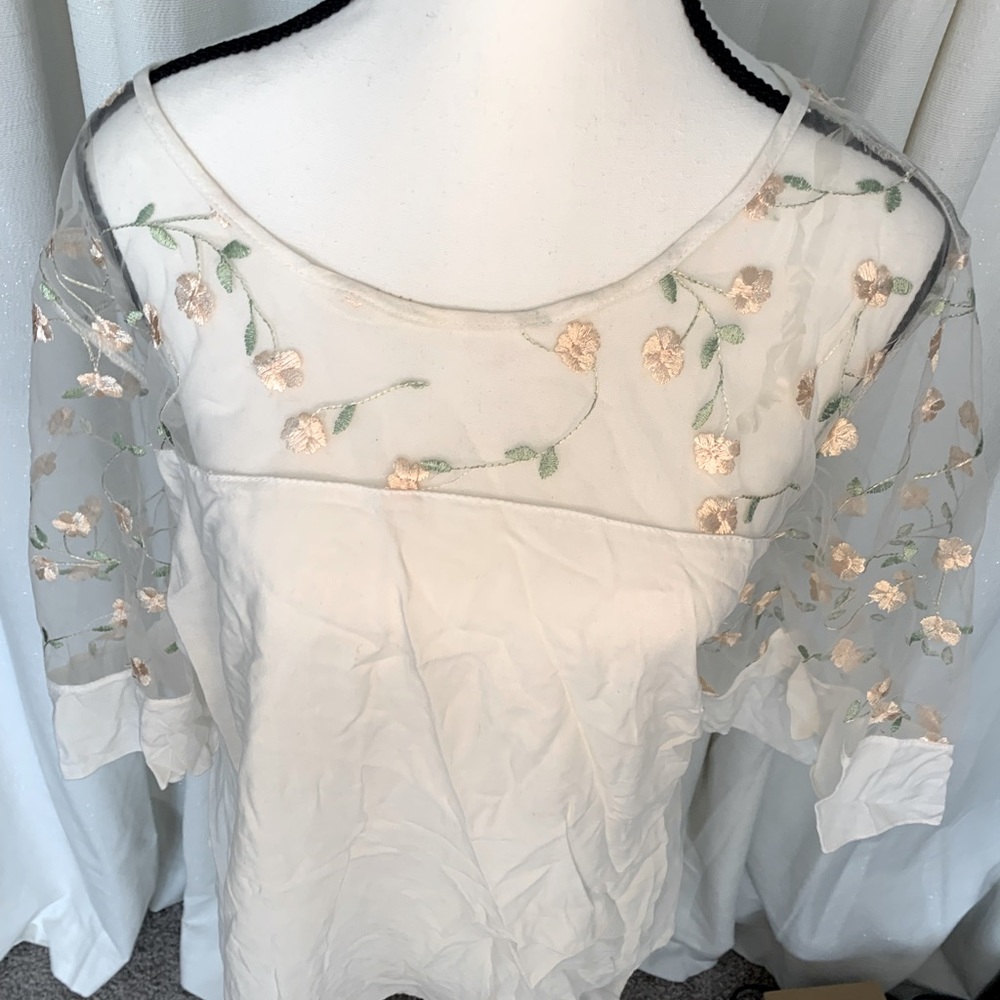Beautiful sheer flower blouse